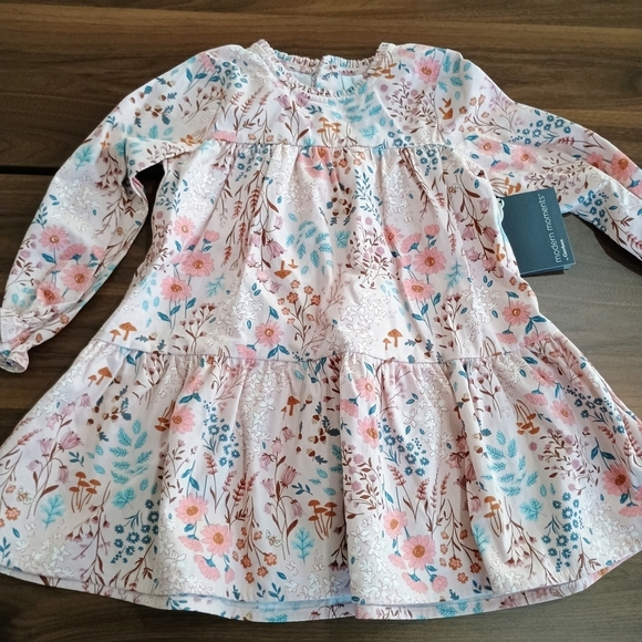 Modern Moments Other - Charming Floral Kids Dress with Long Sleeves